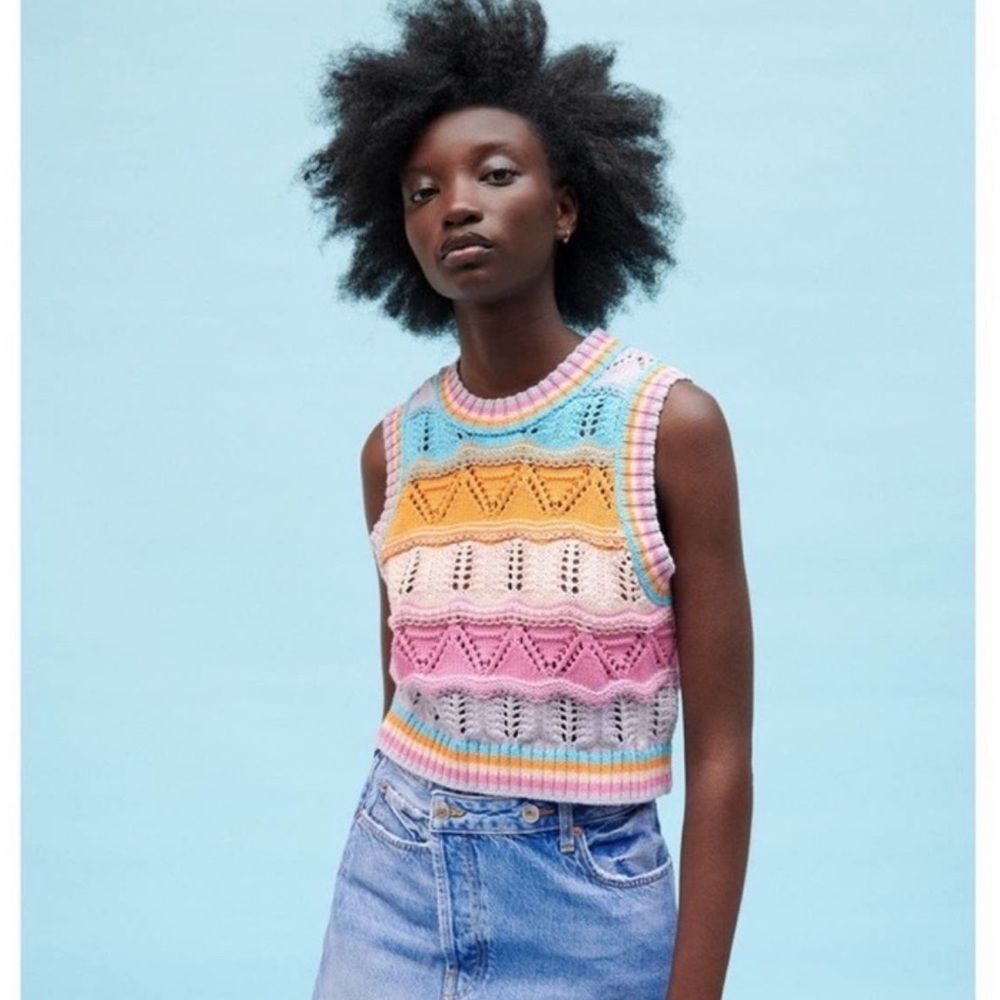 Zara Multicolor Knit Vest